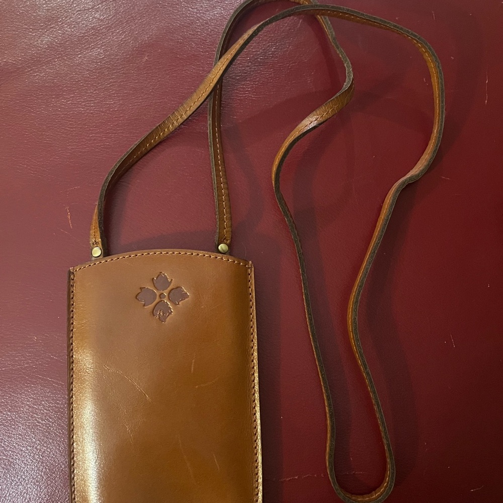 Brown Leather Crossbody Bag cell phone holder